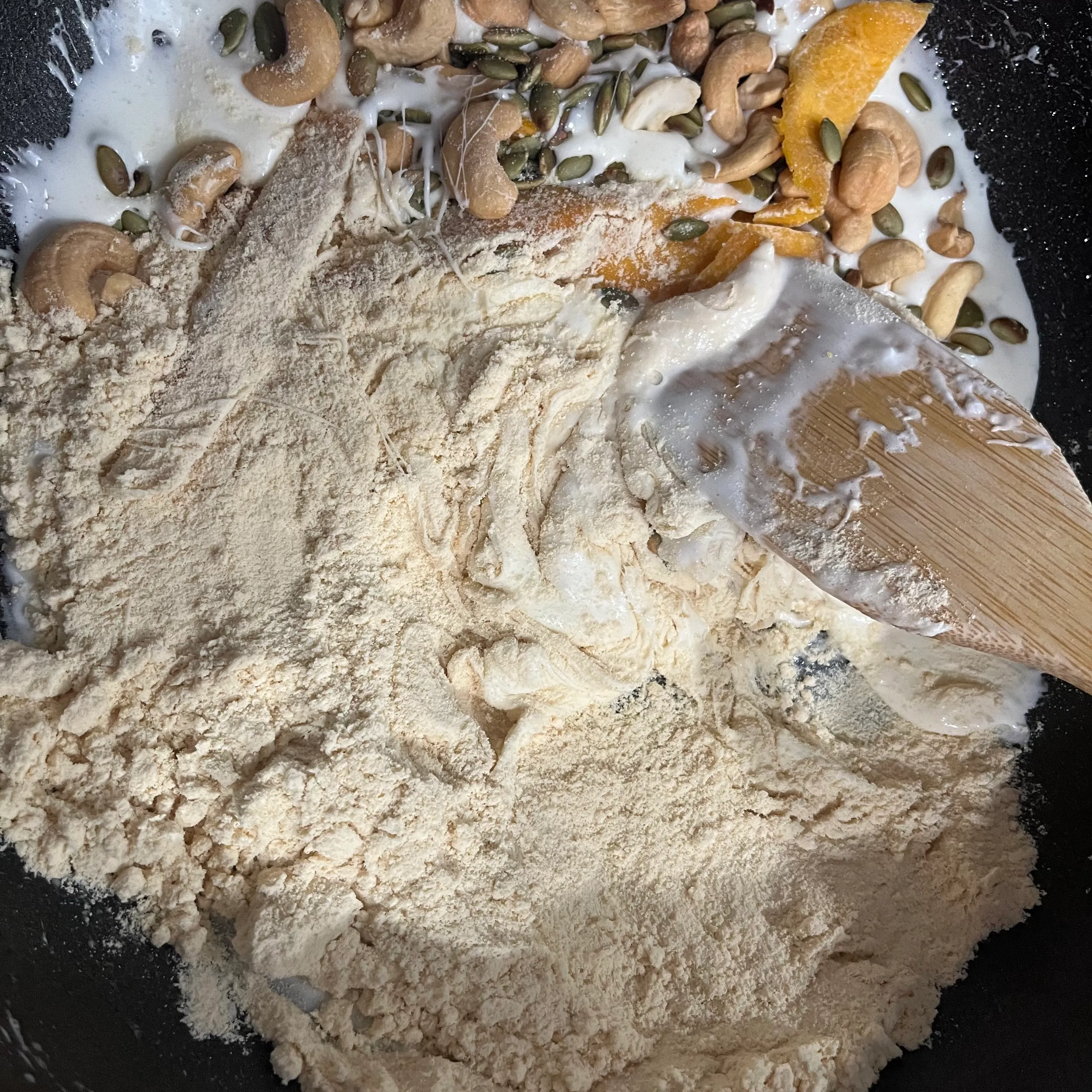 Melt marshmallows and mix ingredients